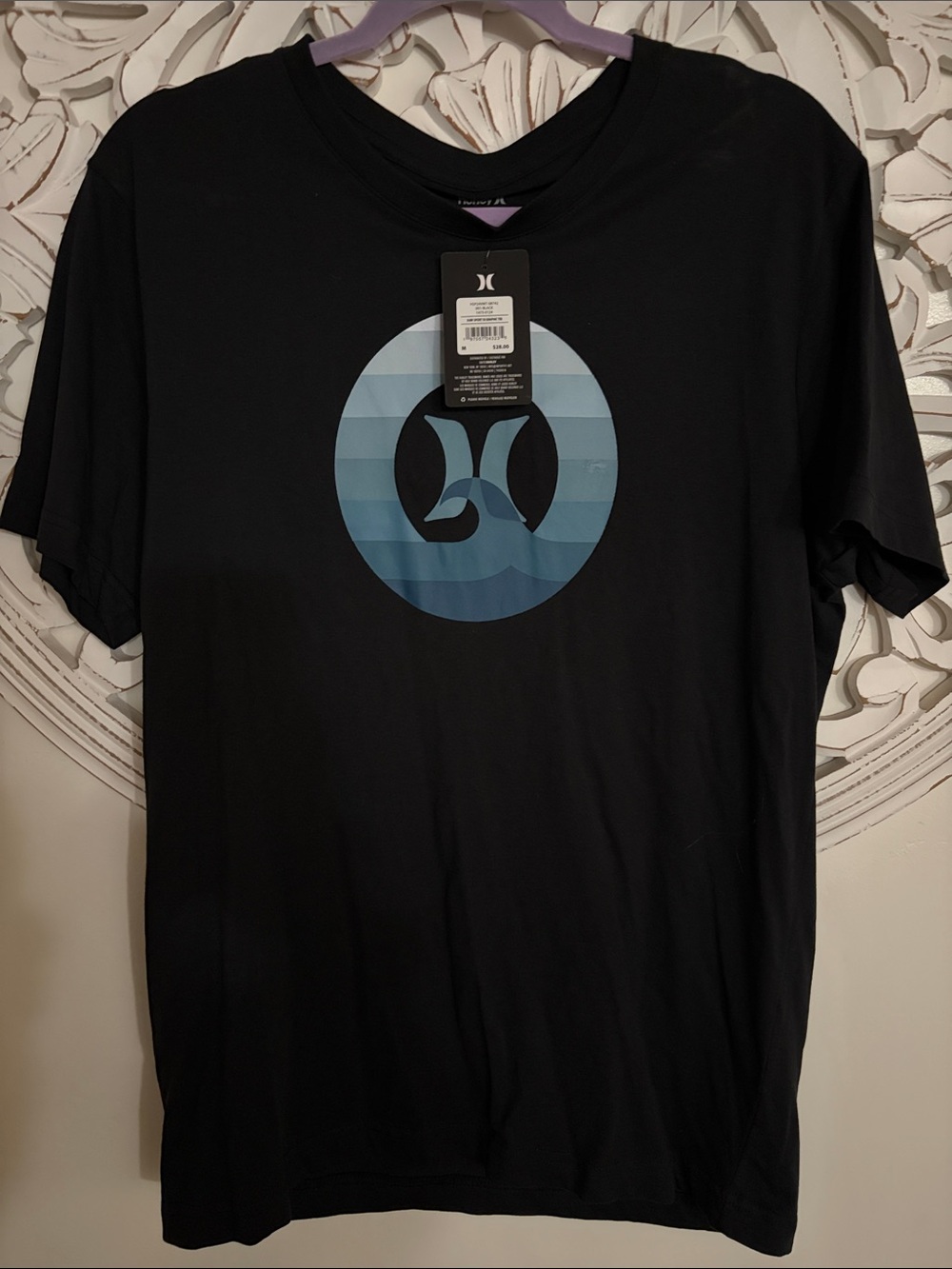Hurley Men’s Black Graphic Logo T‑Shirt
